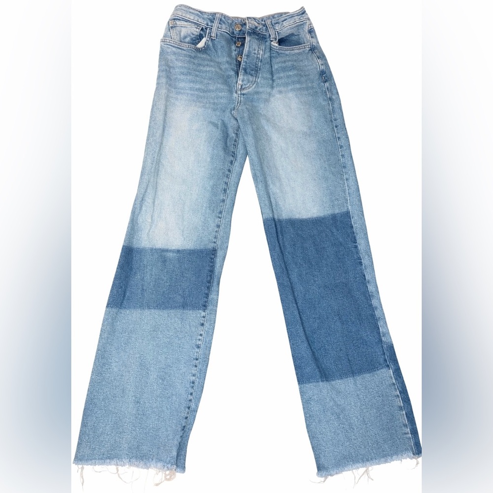 Forever 21 Two-Tone Blue Flare Jeans